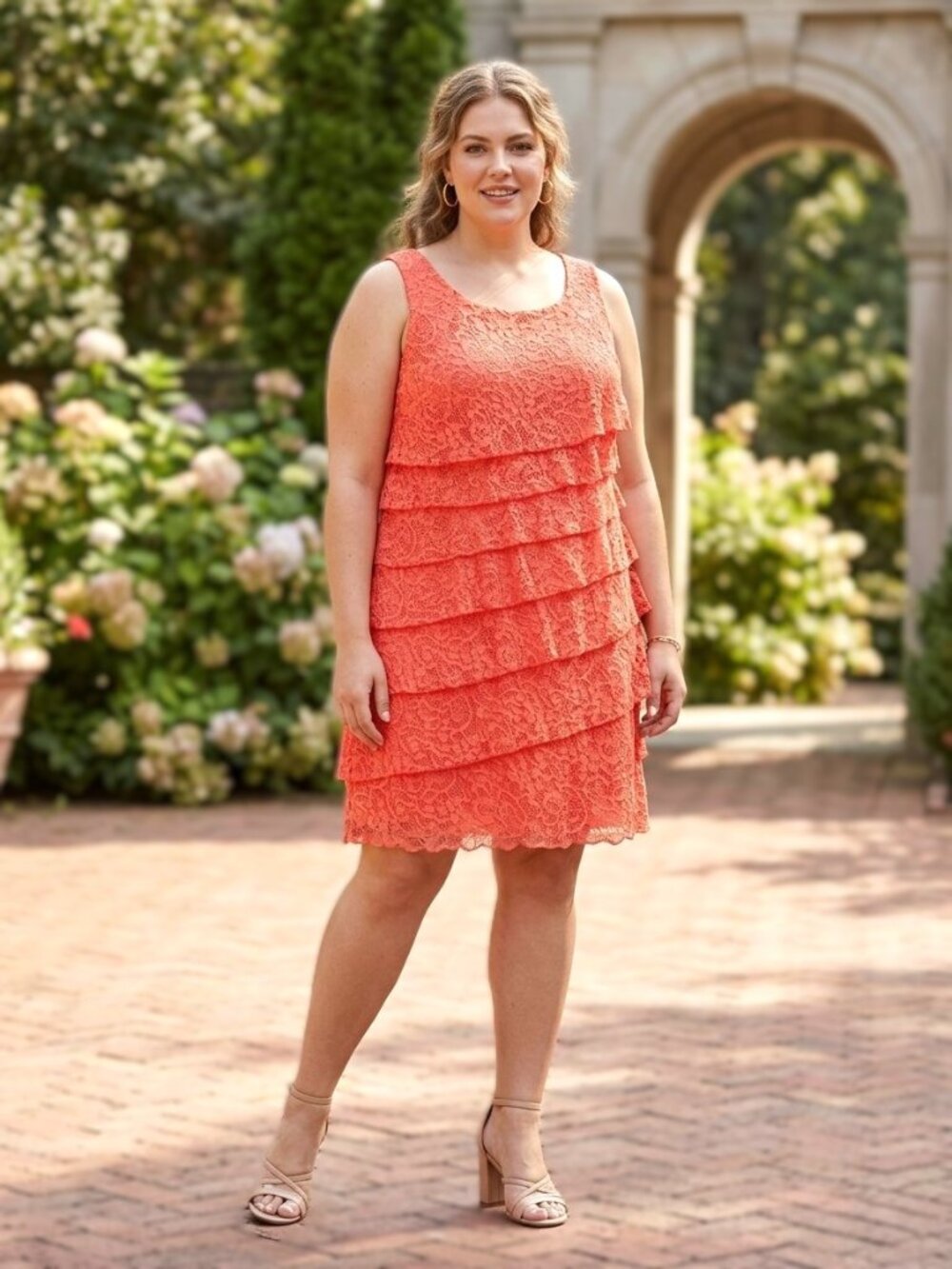 CB ESTABLISHED 1962 Tiered Lace Sleeveless Dress. Plus Size 18